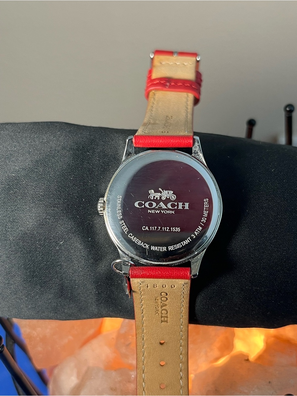 Coach Women's Red Leather Strap Watch - Picture 2 of 7